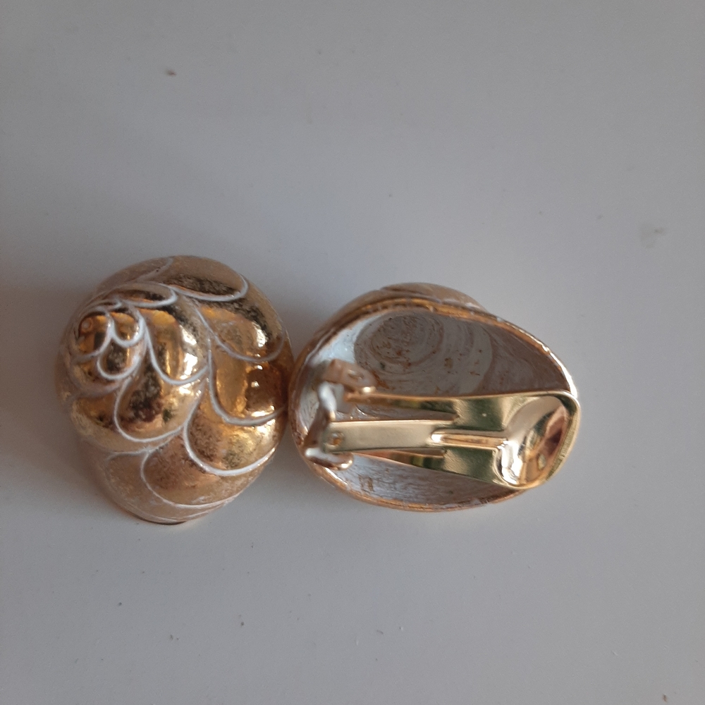 Gold-Tone Swirl Clip-On Earrings - Elegant Women’s Jewelry